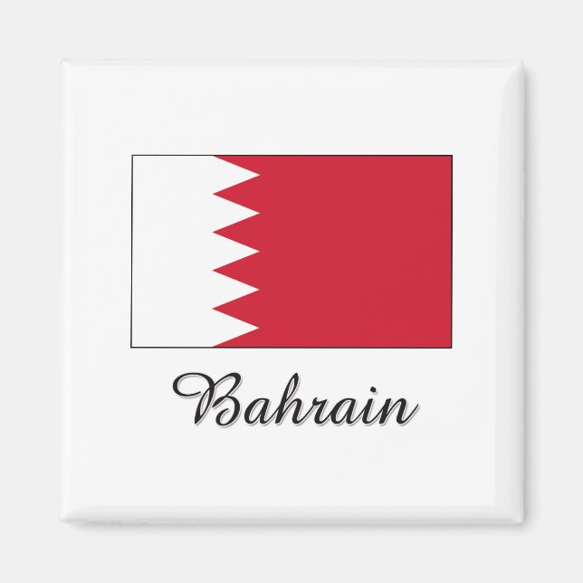 Bahrain Flagga Design Magnet (Framsidan)