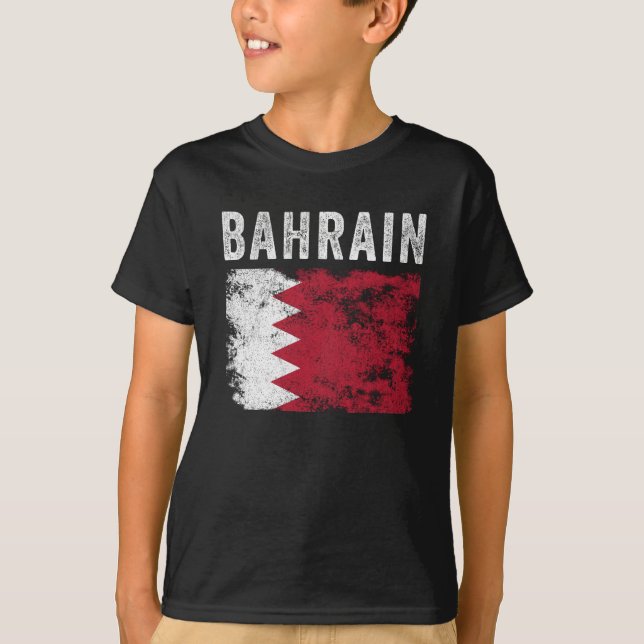 Bahrain Flagga Disted - Bahraini Flagga T Shirt (Framsida)