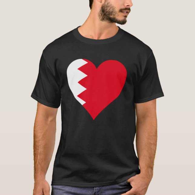 Bahrain Flagga Heart Bahrain Gifts Kärlek Bahrain  T Shirt (Framsida)