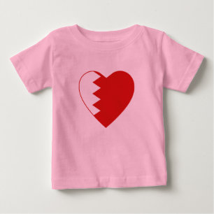 Bahrain Flagga Heart T-Shirt