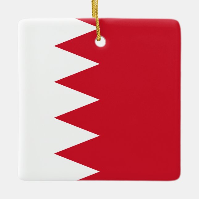 Bahrain Flagga Julgransprydnad Keramik (Framsida)
