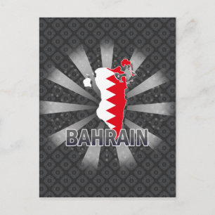 Bahrain Flagga Karta 2.0 Vykort