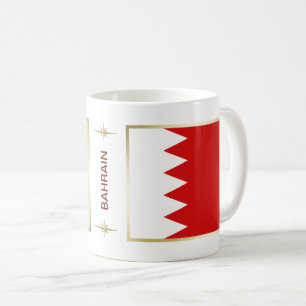 Bahrain Flagga + Karta Mugg