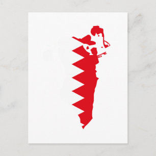 Bahrain flagga karta vykort