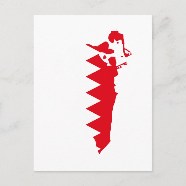 Bahrain flagga karta vykort (Framsida)