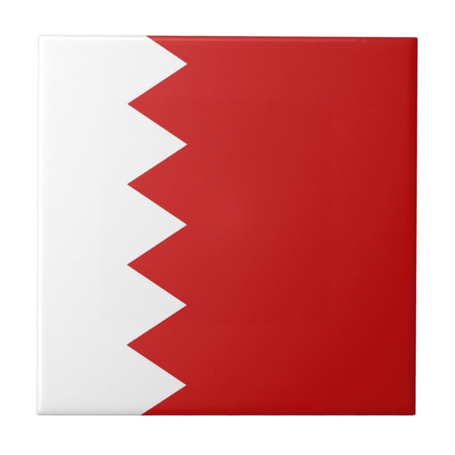 Bahrain Flagga Keramisk Platta Kakelplatta (Framsidan)