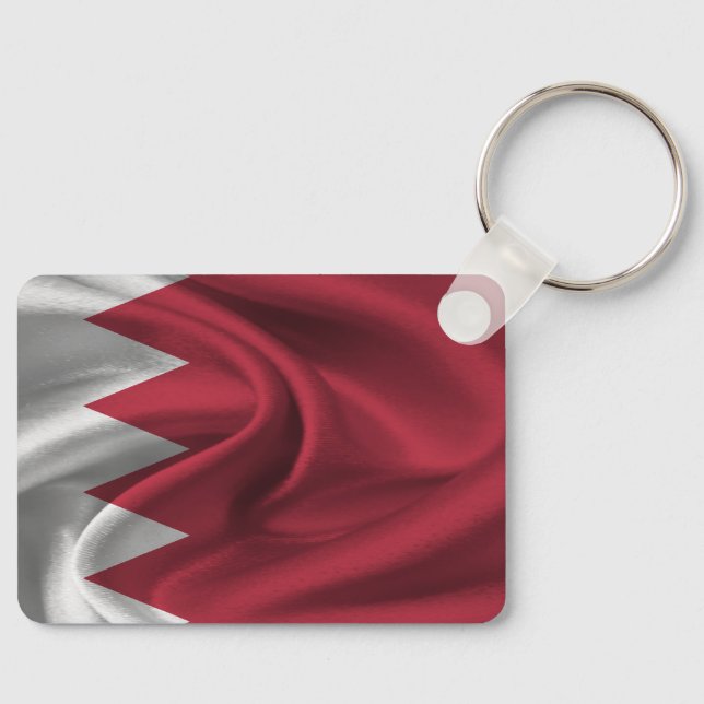 Bahrain Flagga Keychain Nyckelring (Framsida)
