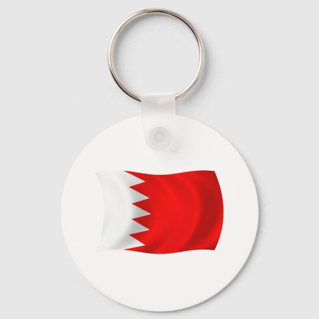 Bahrain Flagga Keychain Nyckelring (Framsida)