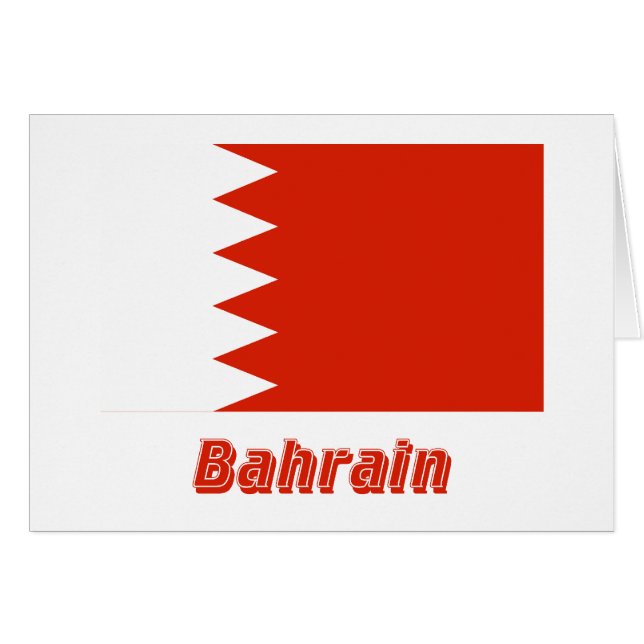 Bahrain flagga med namn hälsningskort (Framsidan Horizontal)