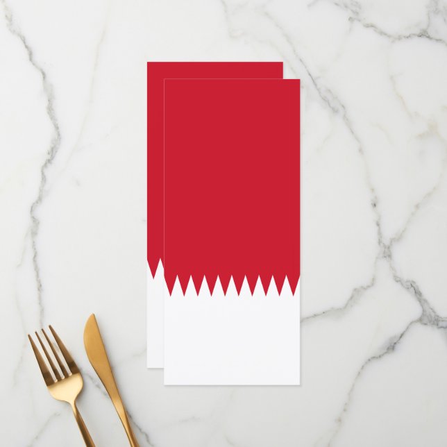 Bahrain flagga meny (Fram/Back In Situ)