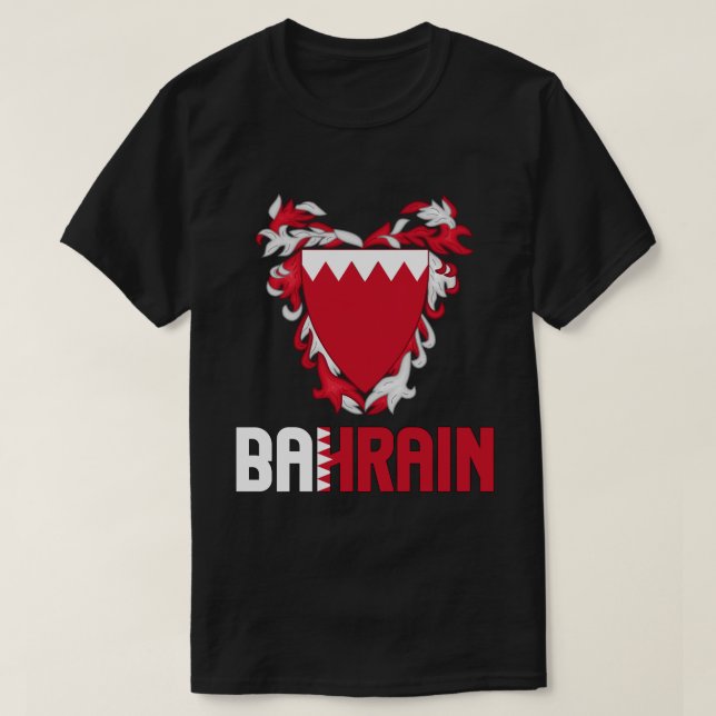 Bahrain Flagga och Jacka av Arm Patriotic T Shirt (Design framsida)
