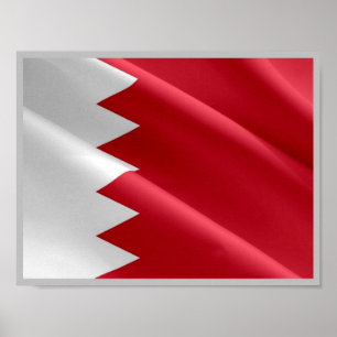 Bahrain - Flagga. Poster