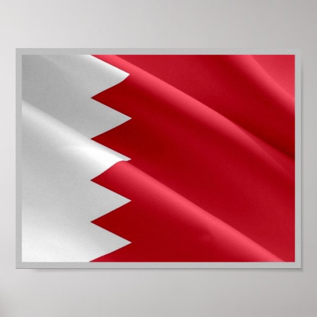 Bahrain - Flagga. Poster (Framsidan)