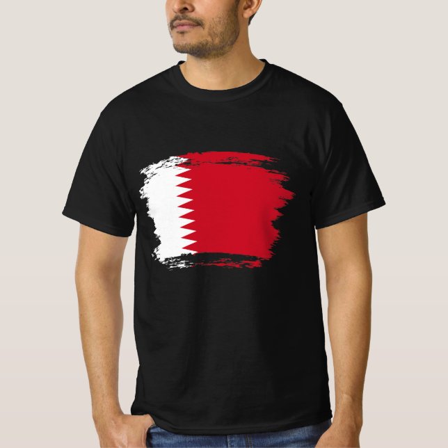 Bahrain flagga t shirt (Framsida)