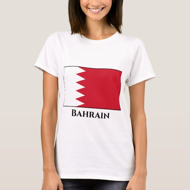 Bahrain Flagga T Shirt (Framsida)