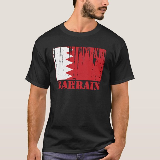 Bahrain flagga t-shirt (Framsida)