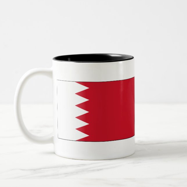 Bahrain Flagga Två-Tonad Mugg (Vänster)