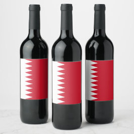 Bahrain flagga vinflaska etikett