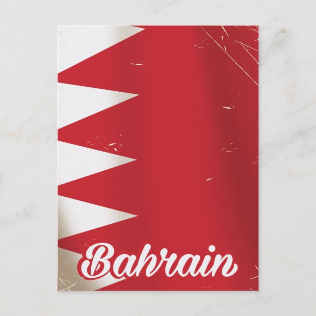 Bahrain flagga vintage reseposter vykort (Framsida)