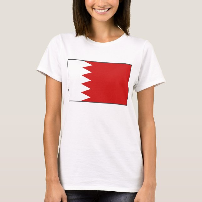 Bahrain Flagga x Karta T-Shirt (Framsida)