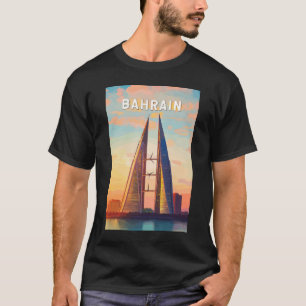 Bahrain Illustration Travel Art Vintage T Shirt