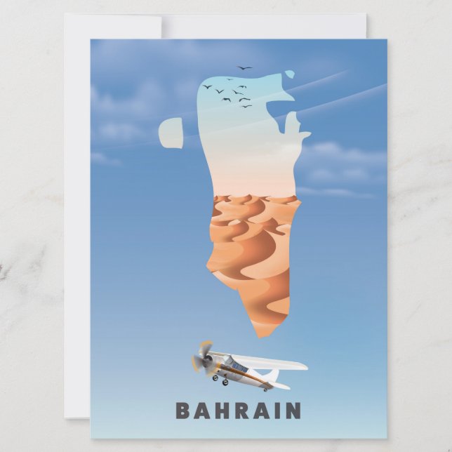 Bahrain Illustrerad affisch för resa. Inbjudningar (Framsida)
