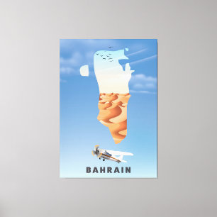 Bahrain Illustrerad affisch tryck. Canvastryck