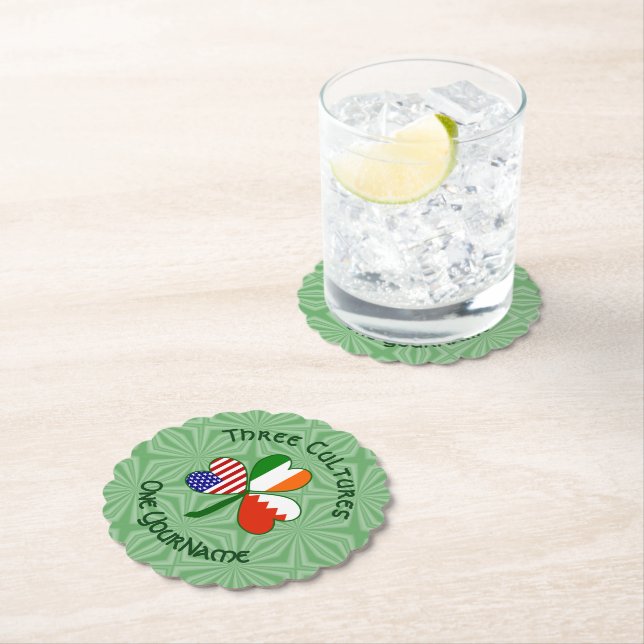 Bahrain Ireland USA Shamrock Flagga Personlig Underlägg Papper (Insitu)