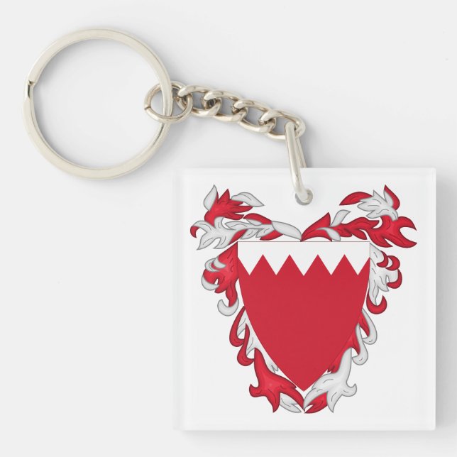 Bahrain land coat vapen symbol emblem flagga (Framsidan)