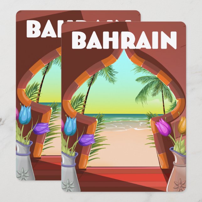 Bahrain palats reseresaffiche (Fram/baksida)