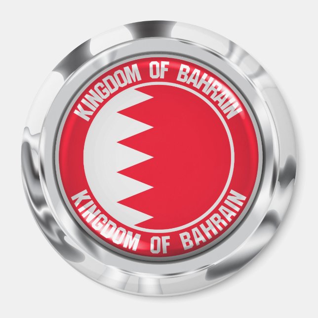 Bahrain Round Emblem Magnet (Framsidan)