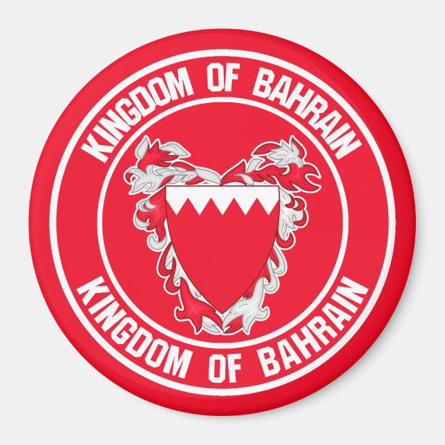 Bahrain Round Emblem Magnet (Framsidan)