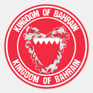 Bahrain Round Emblem Runt Klistermärke
