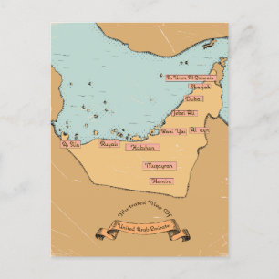 Bahrain Vintage resor karta Helg Vykort