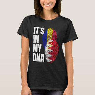 Bahraini And Andorran Mix DNA Flag Heritage T Shirt