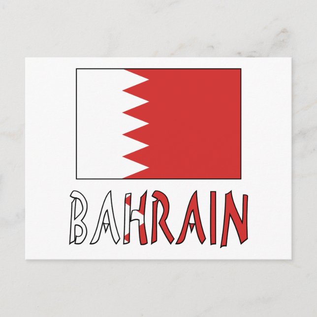 Bahraini Flagga och Bahrain Vykort (Framsida)