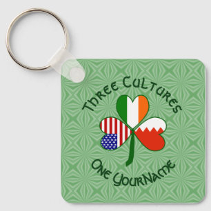 Bahraini Irish American Flaggor Shamrock Ditt namn Nyckelring
