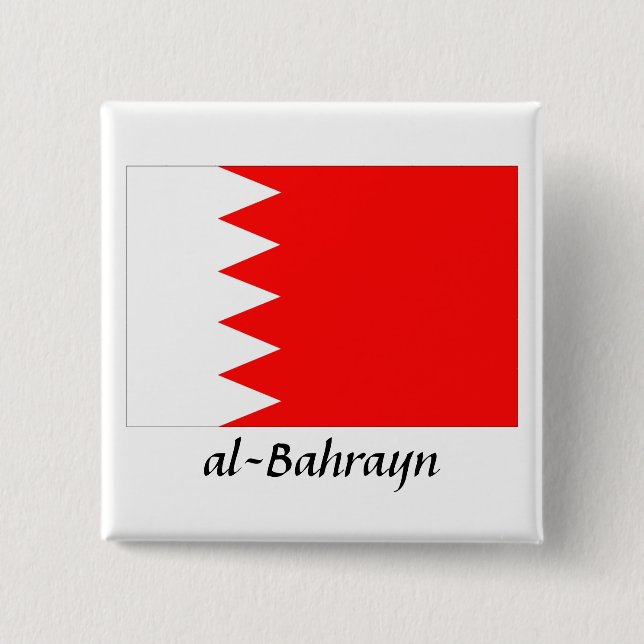 Bahrains nationalflagga "al-Bahrayn" Knapp (Framsida)