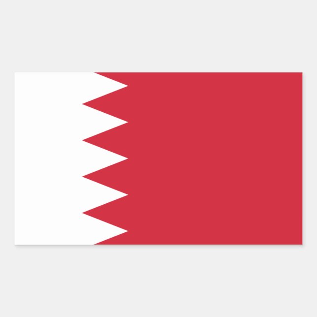 Bahrainska Flagga, Bahrains Flagga Rektangulärt Klistermärke (Framsida)