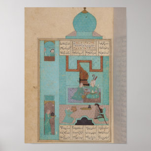 Bahram besöker en Princess i turkosen Poster