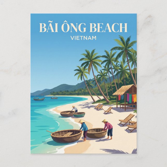 Bãi Ông Beach Vietnam Vykort (Framsida)