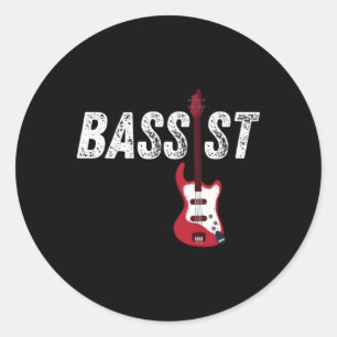 Baid Bass Player Guitar Musician Music Runt Klistermärke