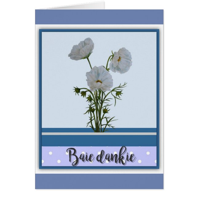 Baie dankie hälsningskort (Framsidan)