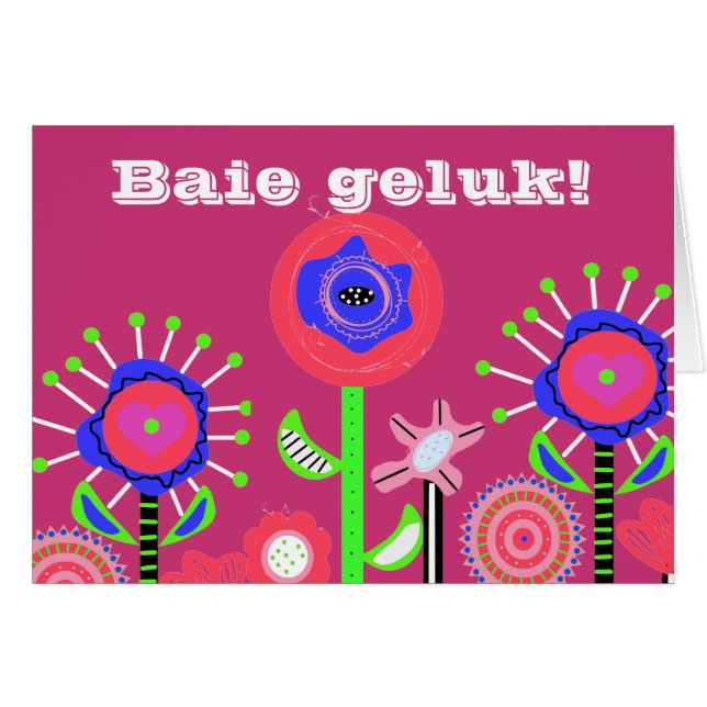 Baie geluk hälsningskort (Framsidan Horizontal)