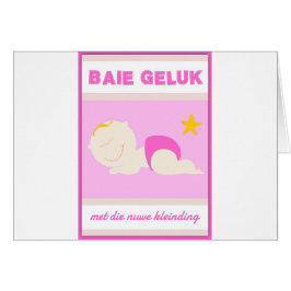 Baie geluk mött matrisnuwe som kleinding hälsningskort