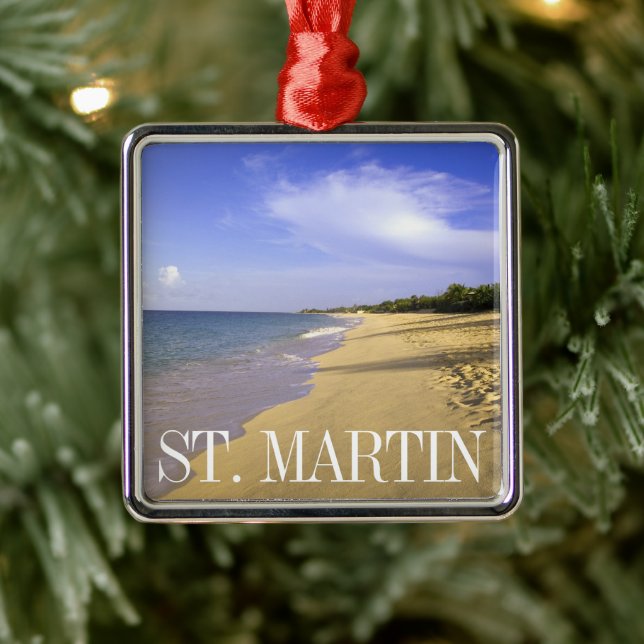 Baie Longue Long Bay Beach, St. Martin Julgransprydnad Metall (Träd)