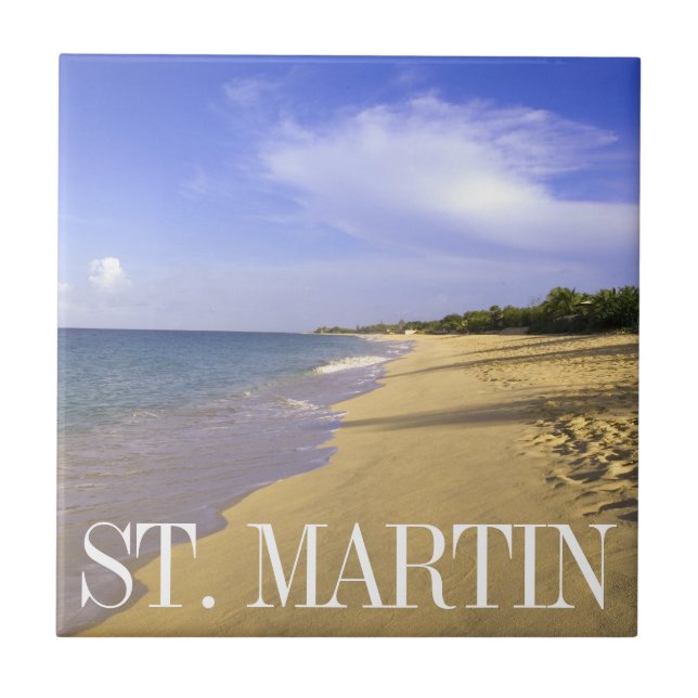 Baie Longue Long Bay Beach, St. Martin Kakelplatta (Framsidan)