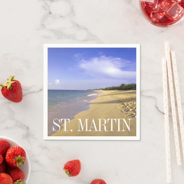 Baie Longue Long Bay Beach, St. Martin Pappersservett (Insitu)