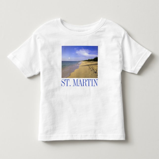 Baie Longue Long Bay Beach, St. Martin T Shirt (Framsida)