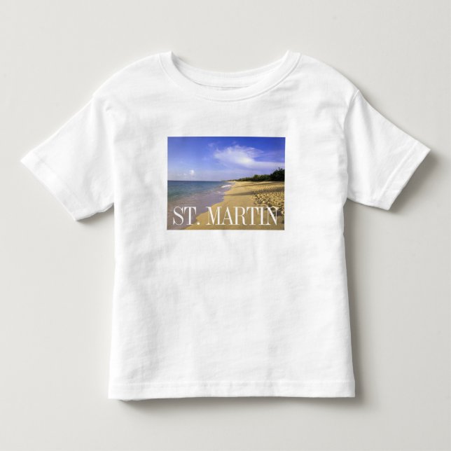 Baie Longue Long Bay Beach, St. Martin T Shirt (Framsida)
